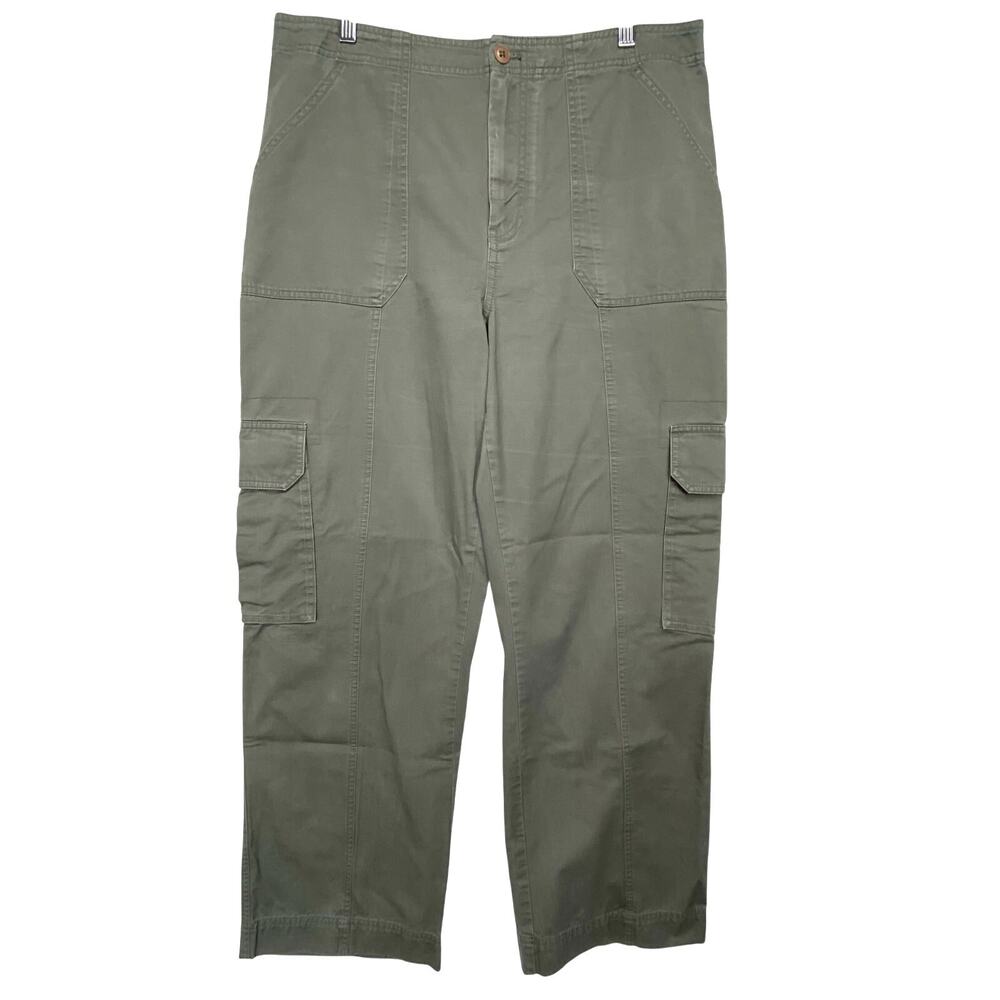 Olive Green Cargo Pants Abercrombie & Fitch Womens 14 Utility Straight Leg Y2K
